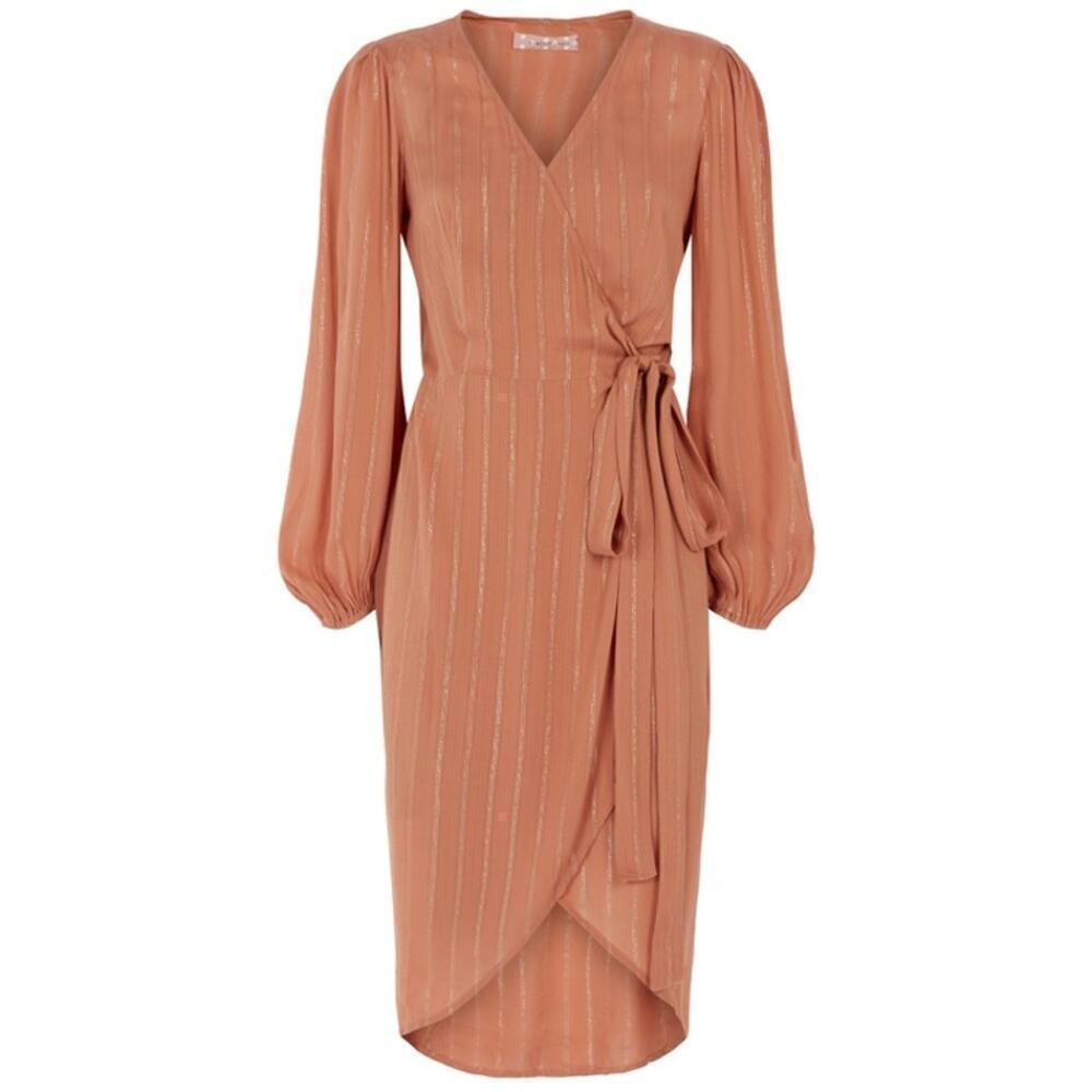 Traffic People Dress 'Shrimp' in Light Brown Size extra small wrap dress